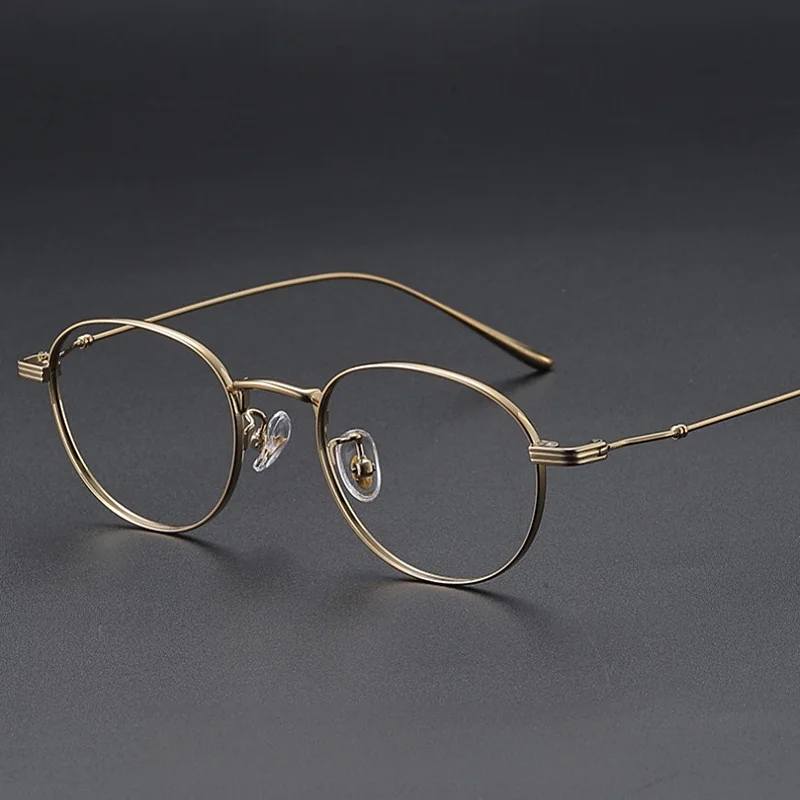 F·DRACON New Titanium Eyeframe Retro Round Men's and Women's Eyeframe Ultra Light Anti Blue Light Frame 6381