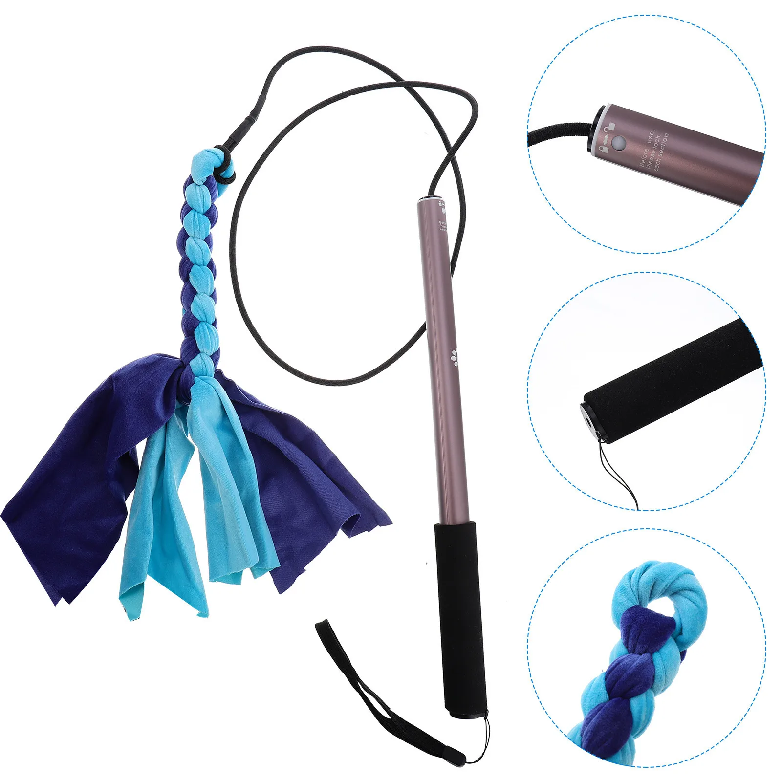 

Aluminum Alloy Dog Pole Rubber Nylon RopePuppy Interactive Toy LightweightDog Flirt Chasing Pet Teaser Pole Toy