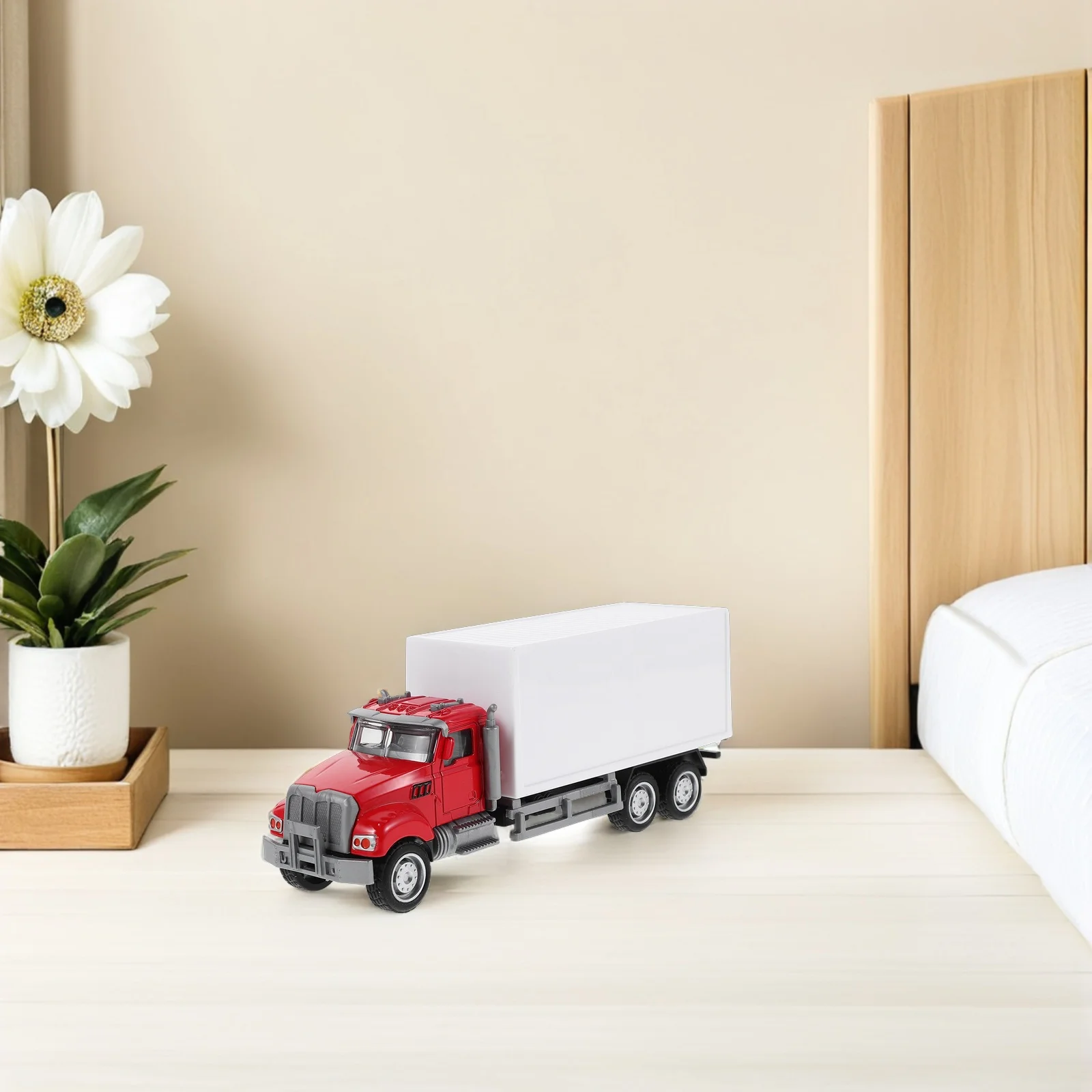 

Alloy Diecast Semi Truck Realistic 15.5cm Container Transport Carrier Friction Powered Vehicle Gift Mini Semi Truck