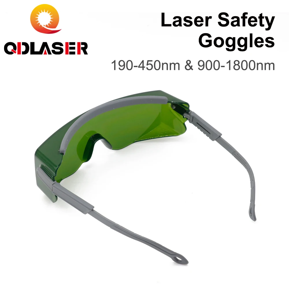 QDLASER แว่นตาป้องกันเลเซอร์แว่นตานิรภัย 190-450nm และ 900-1800nm OD8 + CE สําหรับไฟเบอร์เลเซอร์เครื่องหมายและตัด