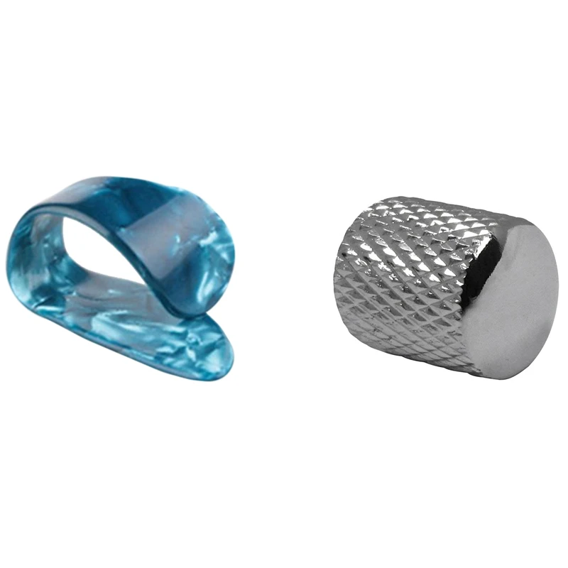 

4 Pcs Thumb Guitar Pick Celluloid Mediator Thumbpick With Electric Guitar Bass Volume Knob Potentiometer Chord Cap