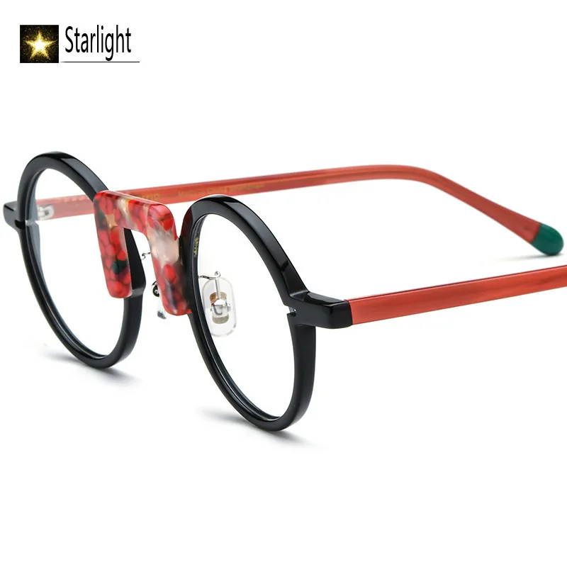 

Высокое качество, красочная лоскутная ацетатная оправа для очков с маленьким лицом, мужская оправа для очков, женская оправа для чтения, близорукость, рецепт 133 мм