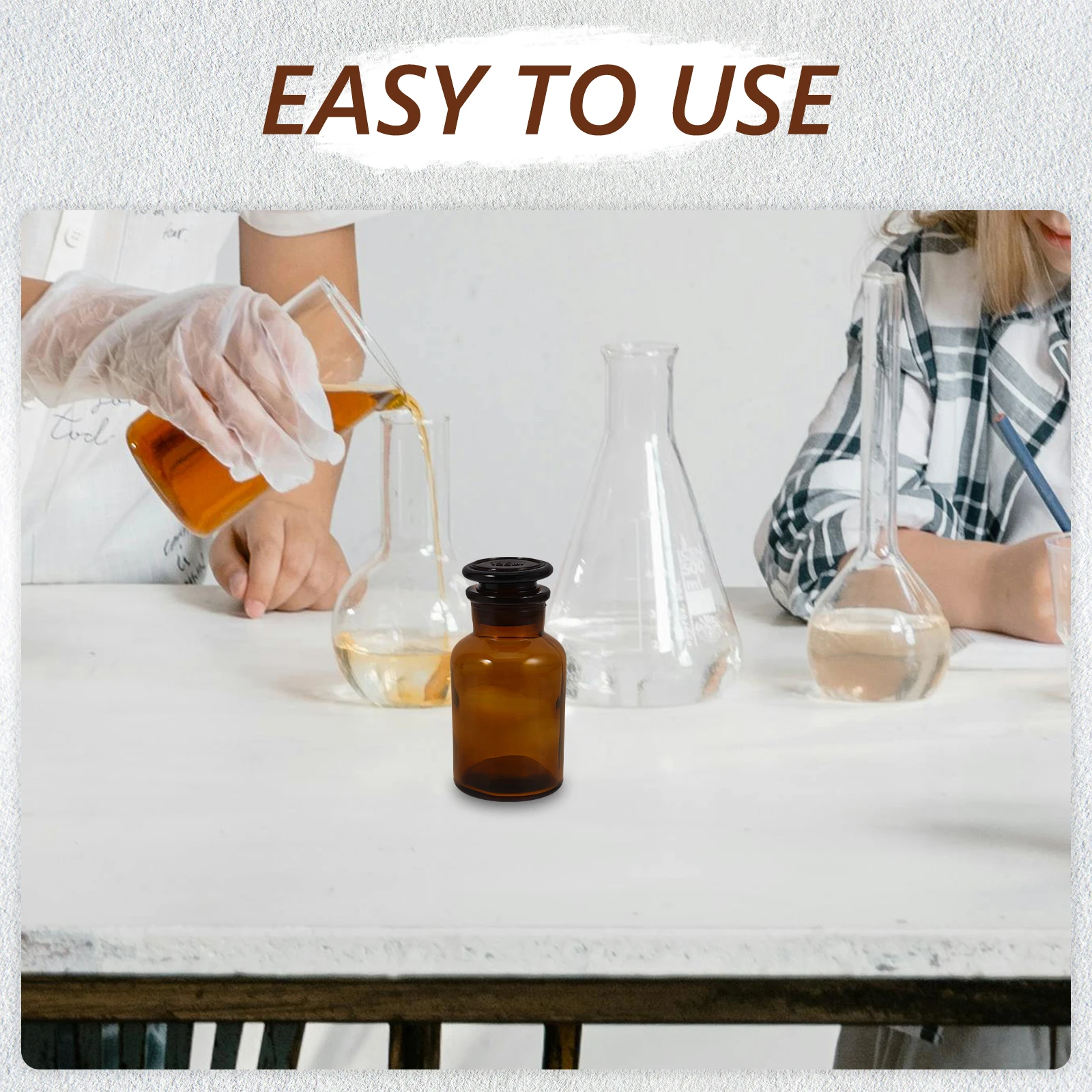 125Ml Amber Glass Reagent Bottle Wide Mouth for Lab Use Uv Light Blocking Precision Measurement Reusable Chemical Container