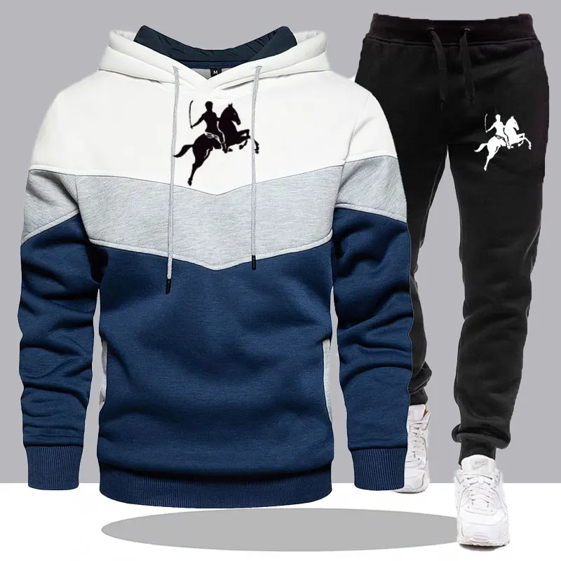 Autumn Winter Korean Men Women Sets Tracksuit Hooded Wool suit Drawstring Pants Male Sport Hoodies Running Sportswear