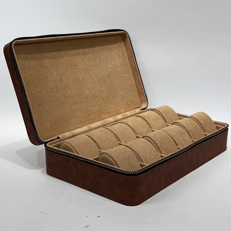 

Leather Watch Box Minimalist Retro Watches Storage Boxes Exhibitor Counter Watch Display Case Organizer Packaging Supplies Gift