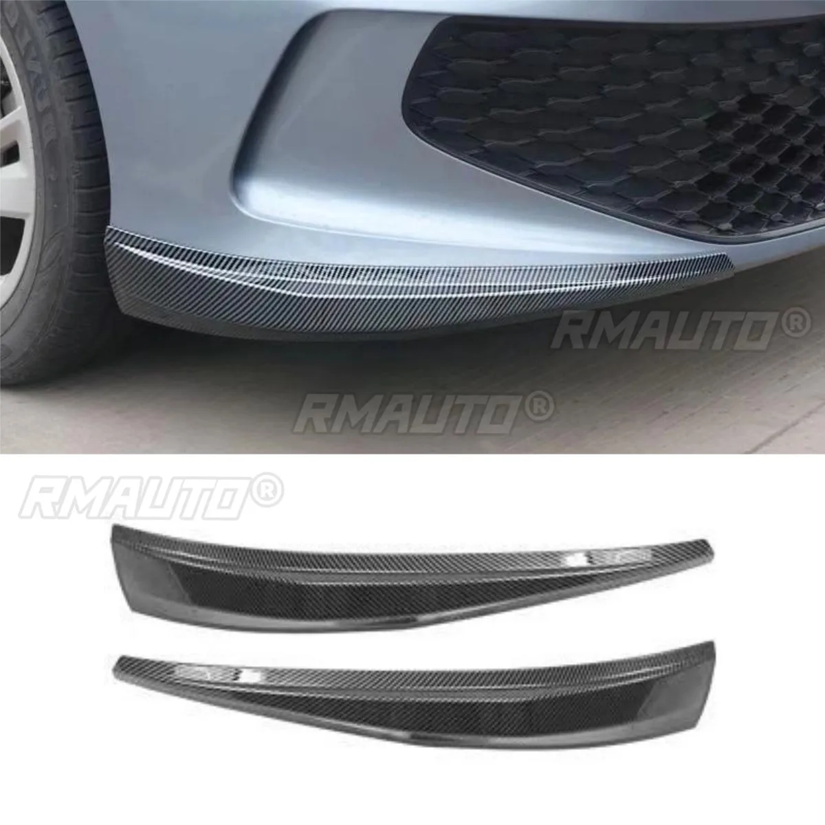 For Volkswagen Lamando L 2022-2024 Car Front Bumper Splitter Diffuser Spoiler Body Kit Bumper Protector Corner Trim Accessories
