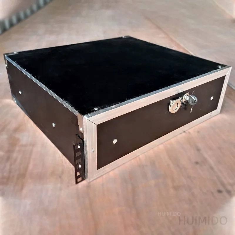 2U Lockable 19-inch Rack Drawer  Equipment Cabinet Storage Shelf