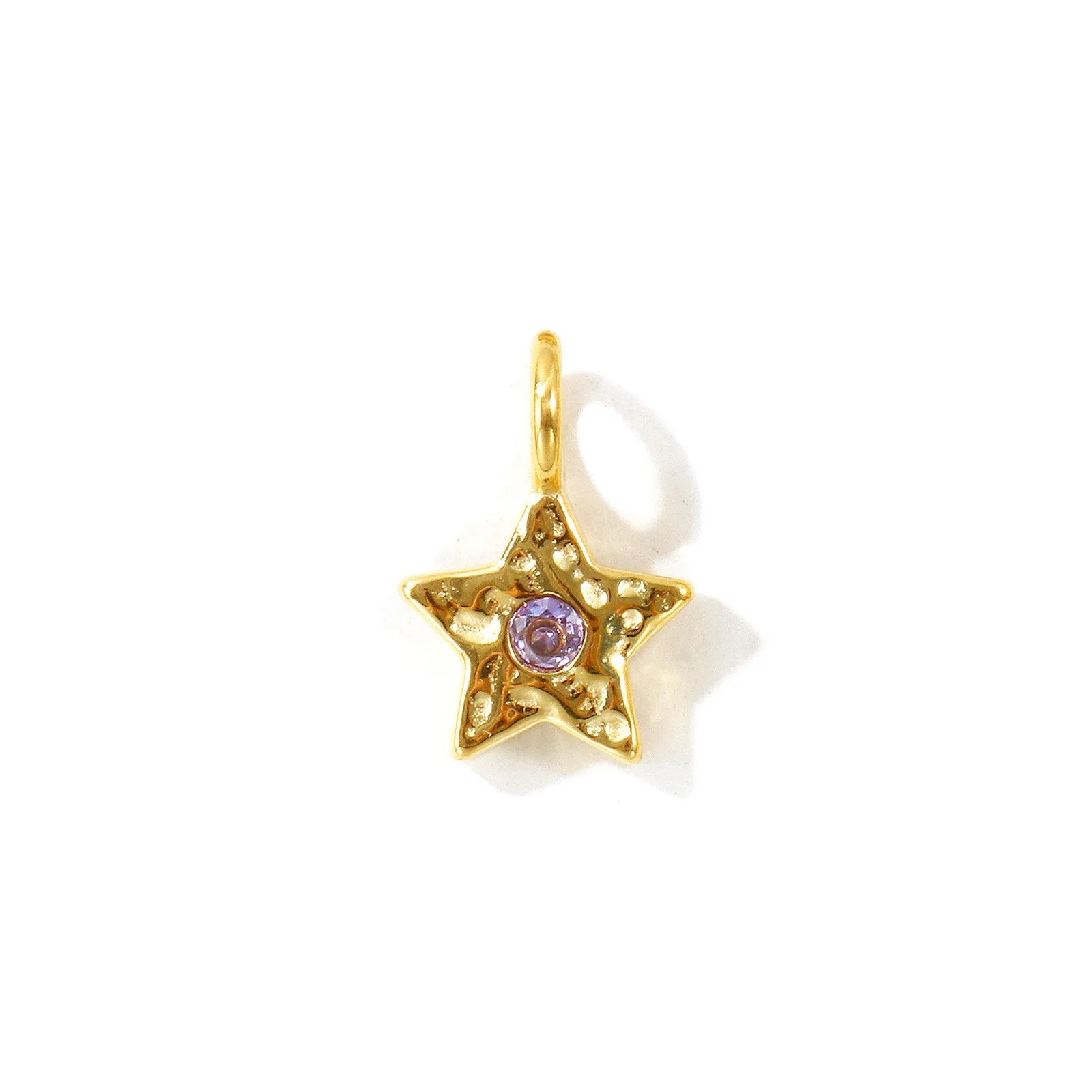 1 Stück Mini Zirkonia Anhänger Geometrischer Stern 18K Vergoldet 304 Edelstahl Charms DIY Halskette Schmuckherstellung Großhandel – Detail 4