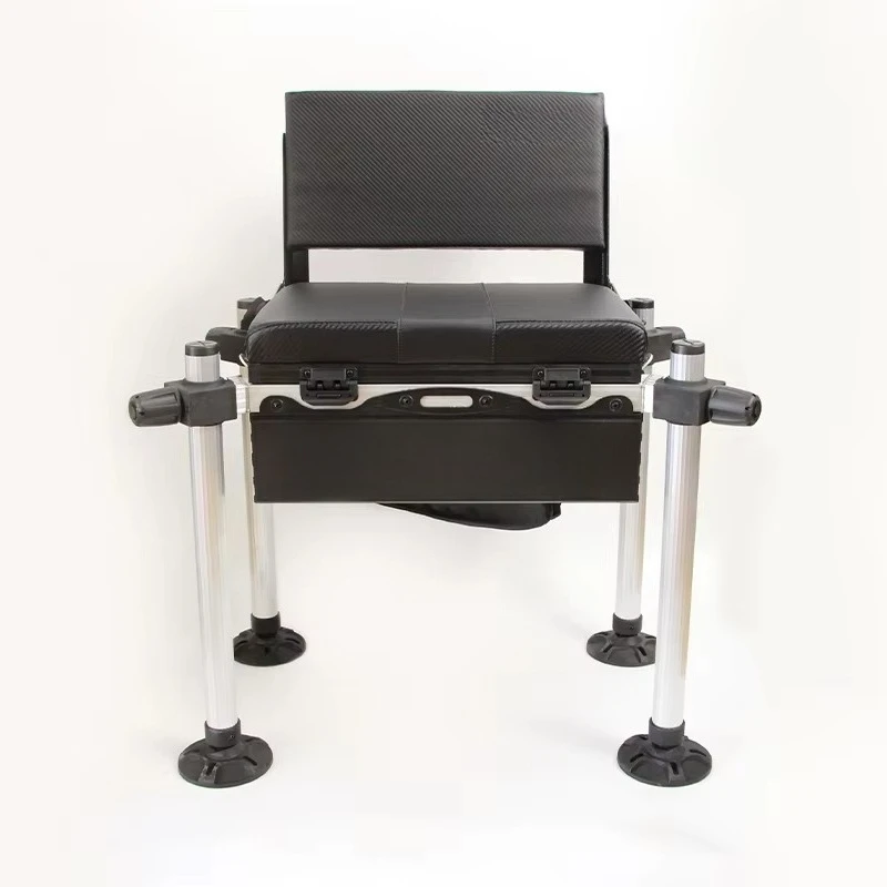 Tackle Box Folding Portable Adjustable Height Fishing Bait Seat Tool Box Backrest Seat Box