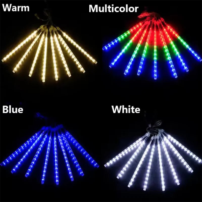 Outdoor LED Meteor Shower Lights Falling Rain Drop Fairy String Light Waterproof for Christmas Party Garden Holiday Decorations