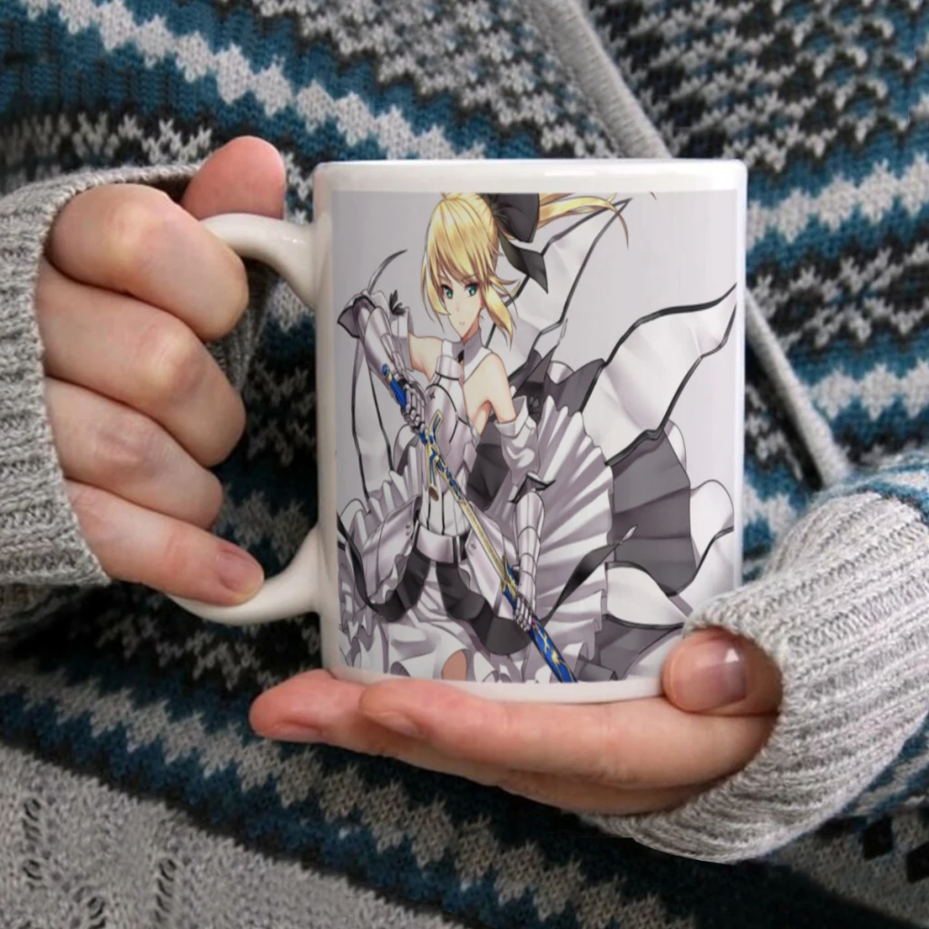 

F-Fate Zero Stay Night White Mug 11oz Ceramic Tea Cup Coffee Mug Friends Birthday Gift11oz