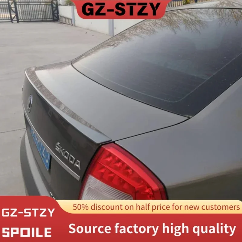 For Skoda Octavia 2006 07 08 09 10 11 12 13 14 15 16 17 Body Kit Car Rear Trunk Spoiler Wing Carbon black Rear Spoiler Rear Wing