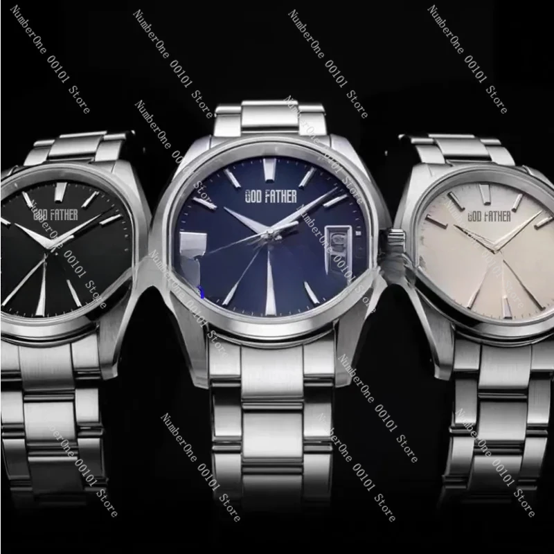 

Круглая копия SBGP009, кварцевый сапфир, пятисторонний полированный указатель, календарь, оригинальная стальная полоса