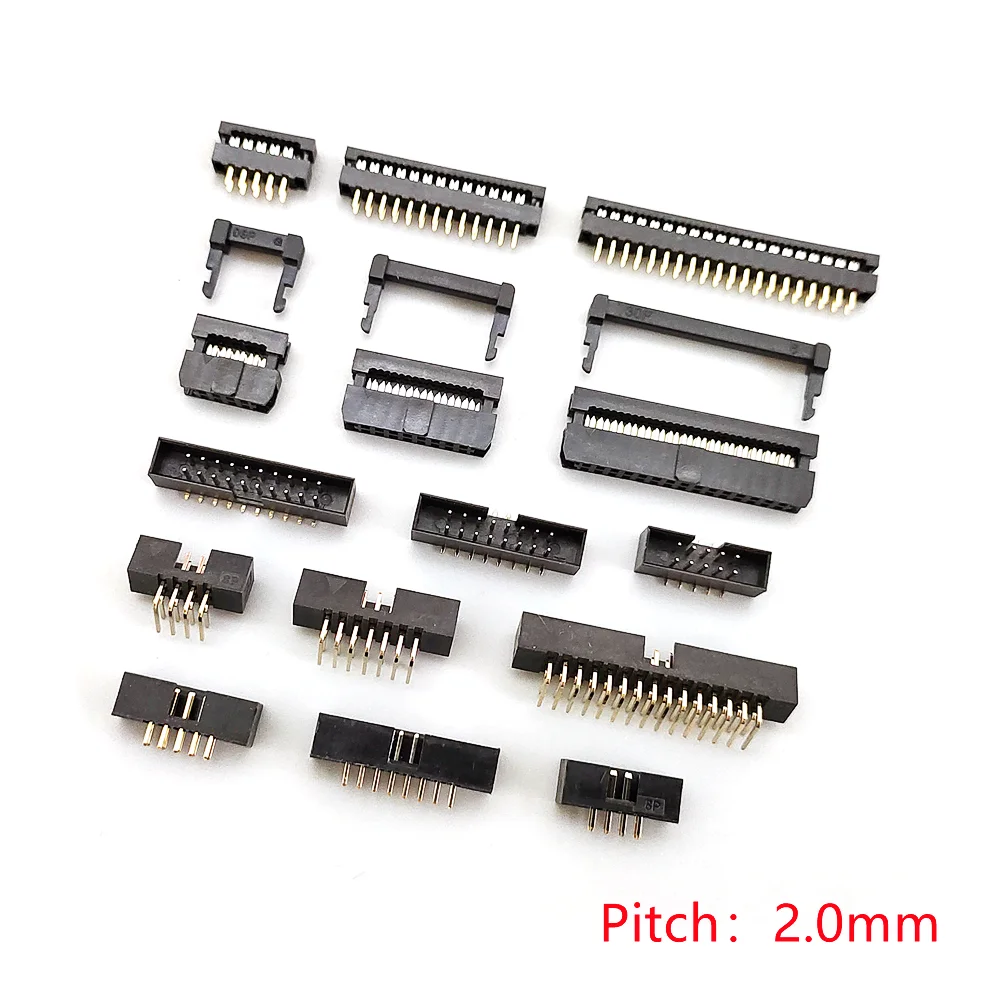 10PCS FC/FD/DC3 6/8/10/14/16/18/20/24/26/30/34/40/50/60Pin 2.0mm Pitch Female IDC Socket Connector for Ribbon Cable