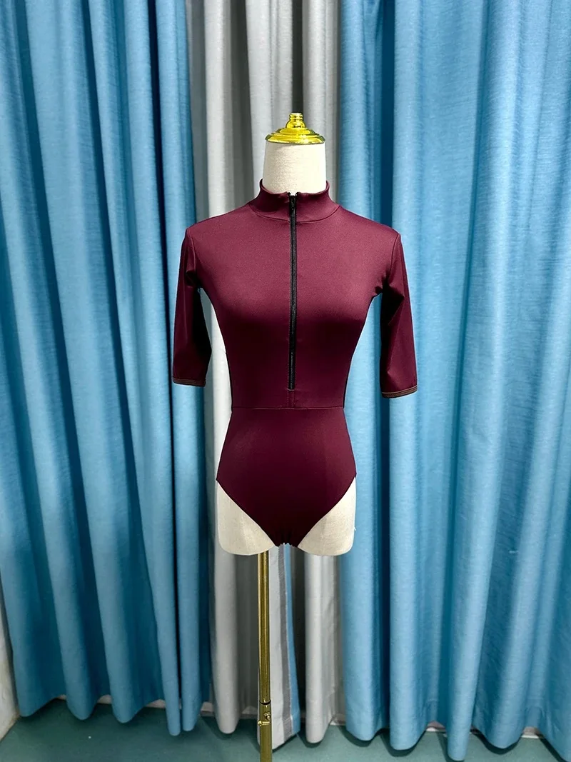 Ballett-Trikot für Damen, hochwertiger Tanz-Overall mit Reißverschluss, neues Modell für Erwachsene, ideal für den täglichen Ballett- und Yoga-Training. – Detail 6