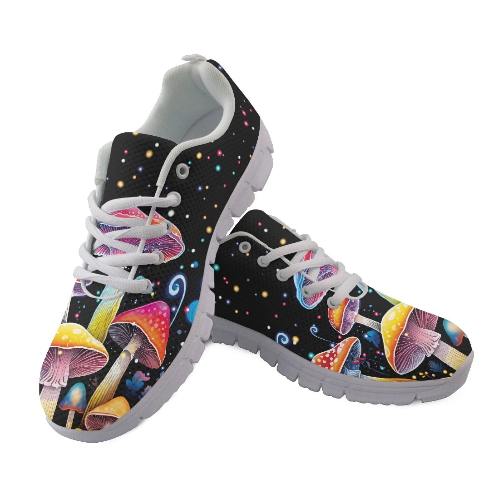 Coloranimal Mushroom Print Mesh & EVA Sole Women Sneakers Low Top Training Shoes for Womens Fashion 2026