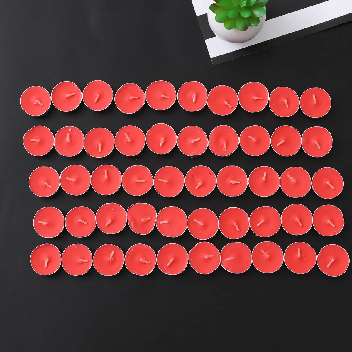 50Pcs Wax Tea Lights Unscented Candles 2 Hour Burn Time Flicker Free for Parties Holidays Garden Balcony Relaxing Ambiance