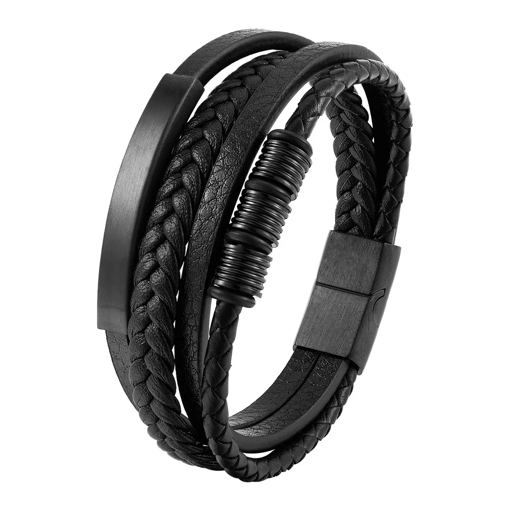 Charme Geflecht Seil Armband Für Männer Edelstahl Magnetische Schnalle Echtes Leder Armbänder & Armreifen Männlich Weiblich Schmuck