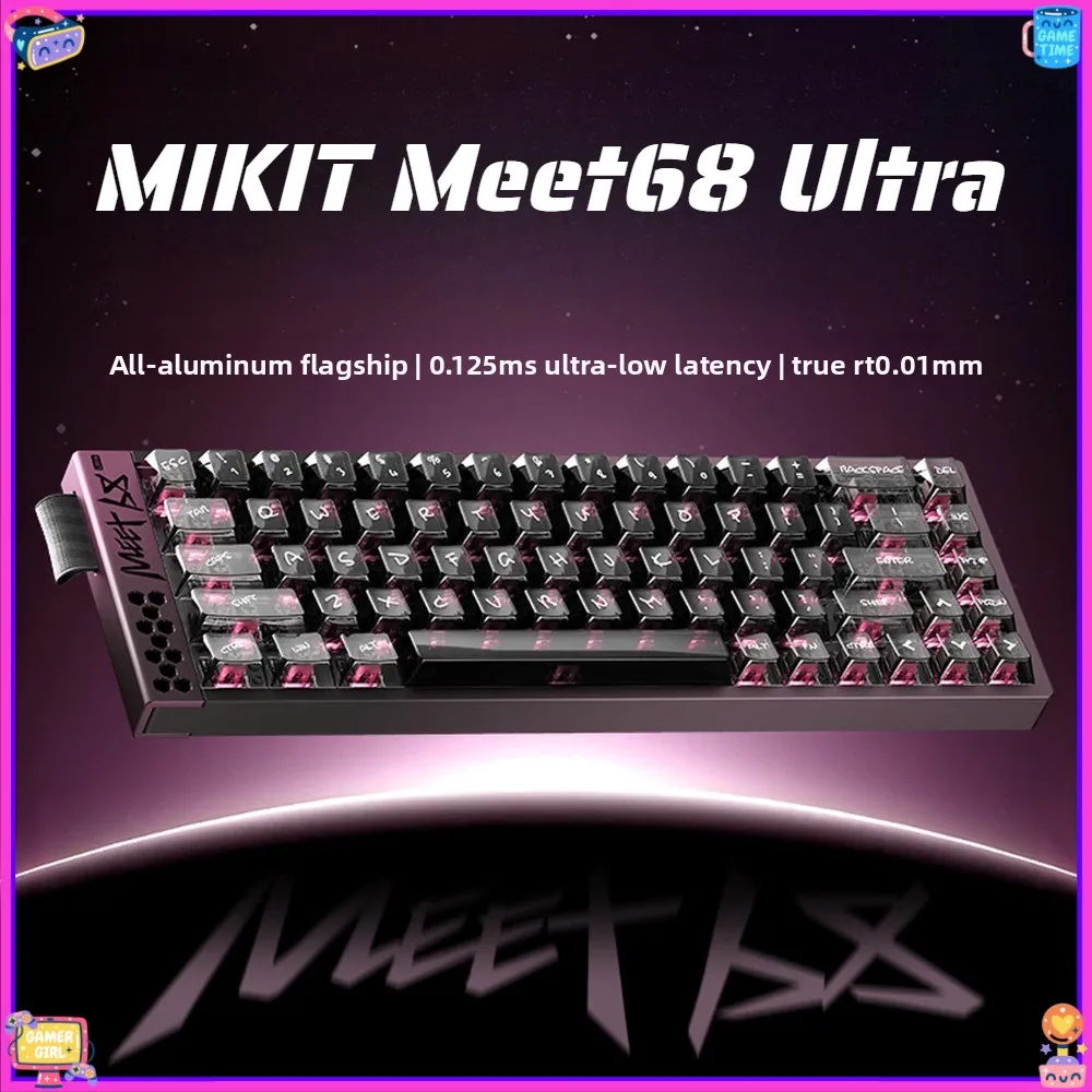 MIKIT Meet68 Ultra Wired Magnetic Keyboard Custom Gradient Anodized Aluminum Alloy Shell Hot Swap RGB for E‑Sports Game Keyboard