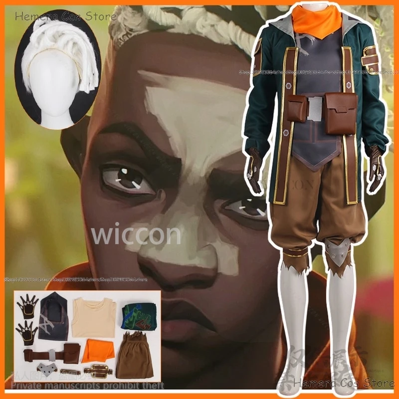 Anime LOL Arcane Game Cosplay Ekko Costume Jacket Pants Uniform Wig Full Set For Man Woman Halloween Christmas Outfit Customized