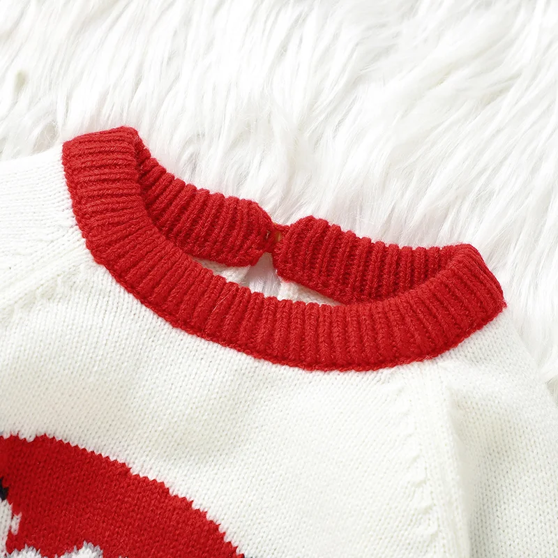 Clothes White Santa Claus Knitted Newborn Infant Long Sleeve Onesie Coveralls Toddler Christmas Jumpsuits Winter Baby Boys Girls