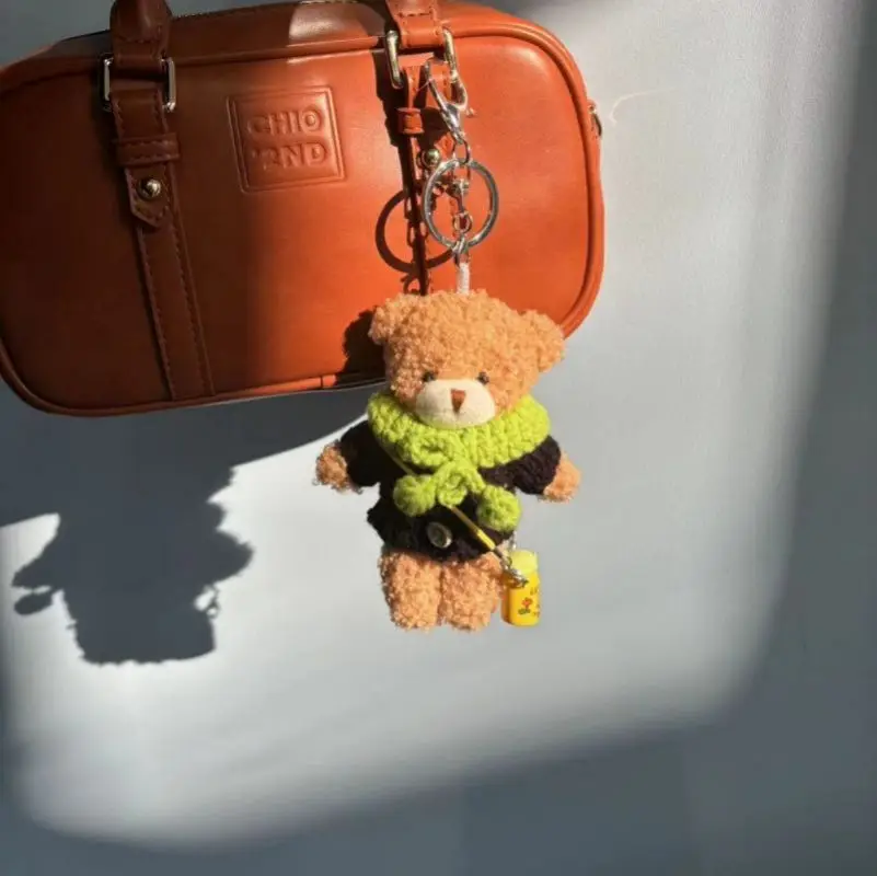 Llaveros de oso pequeño para bolso, llavero Kawaii con oso de peluche de alta calidad, accesorios para muñecas