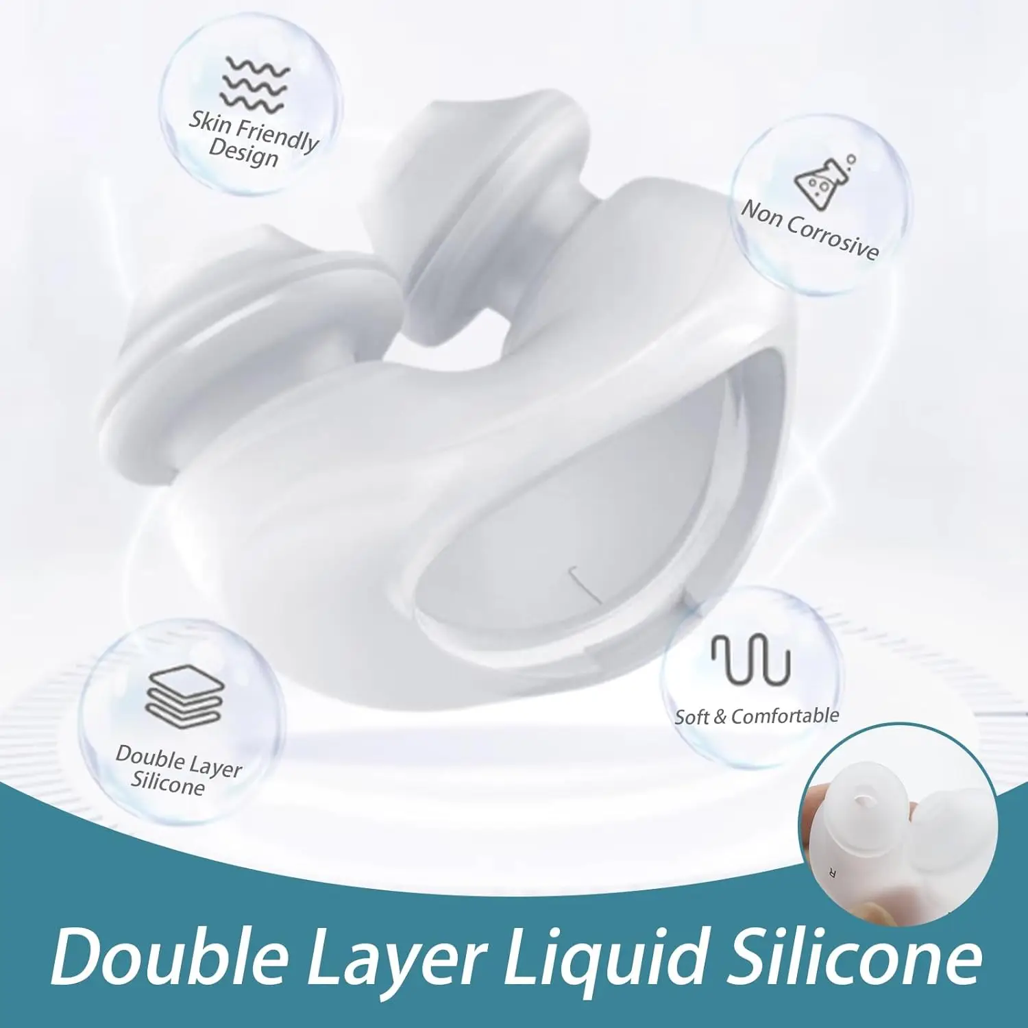 Nasal Pillow CPAP Logo Universal Replacement Kit, Nasal Mask with S, M, L Size Nasal Pillow Adapter, Headgear, Frame and Hose - view 6