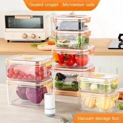Vacuum Fresh-keeping Box Refrigerator Sealed Canister Microwavable Transparent Food Storage Container Kitchen Organizer Bento