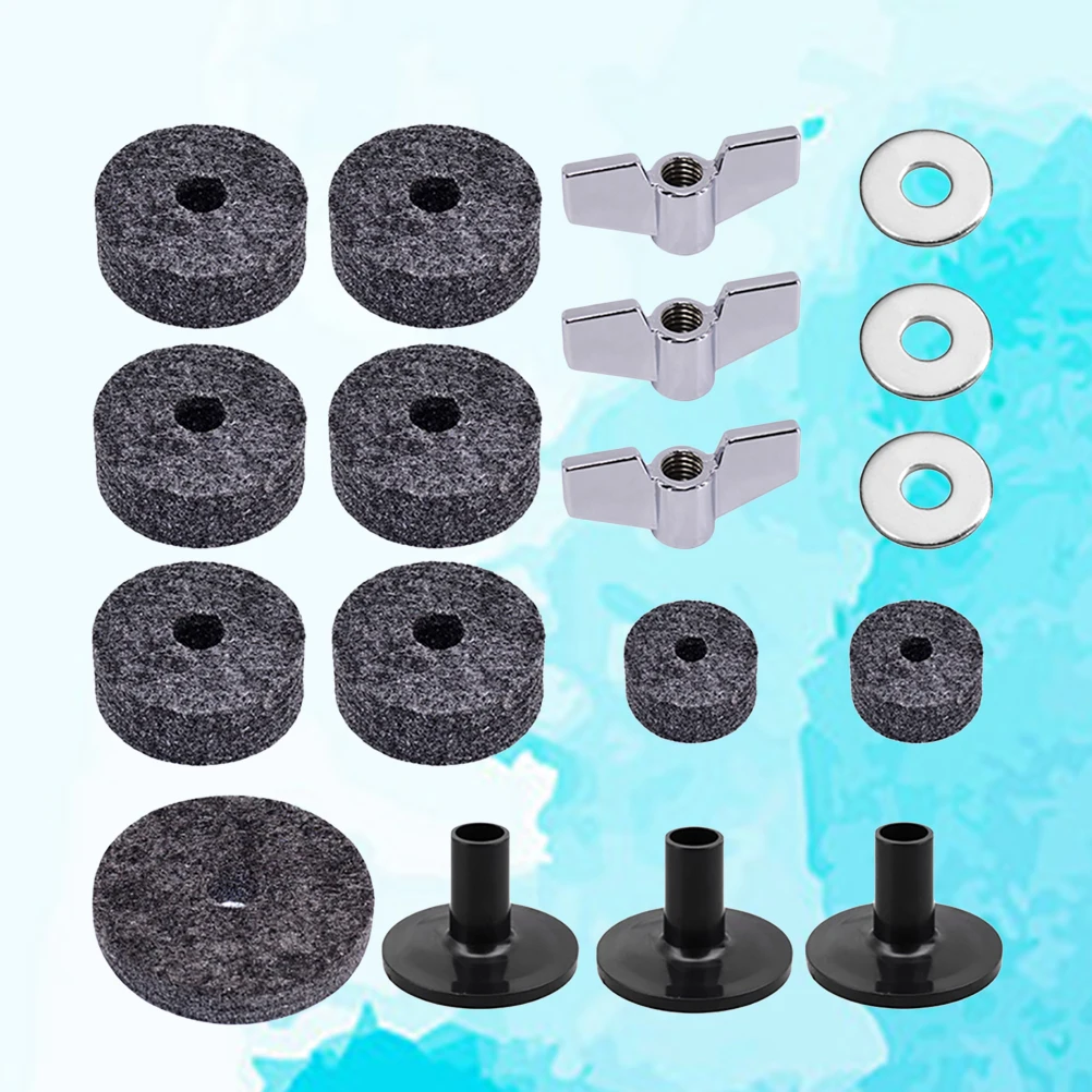 

18 in Felt Pad Butterfly Nut Drum Dampeners Stand Accessories Replace Cymbal Protector Sleeves