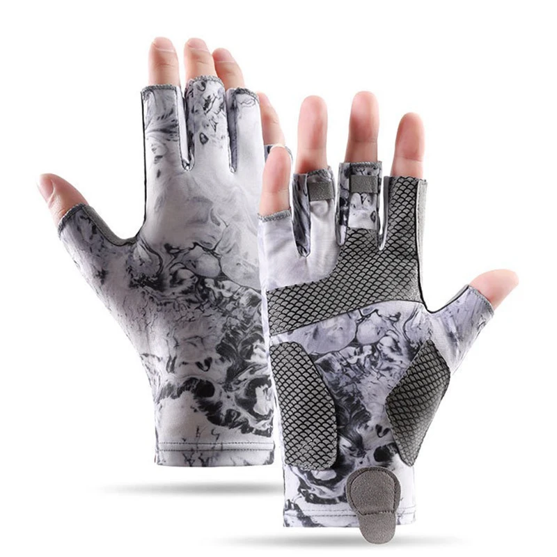 

ZHUOHUA Breathable Fingerless Gloves for Fishing & Outdoor Activities, Ideal for Boating, Kayaking, Hiking, Running, Cycling