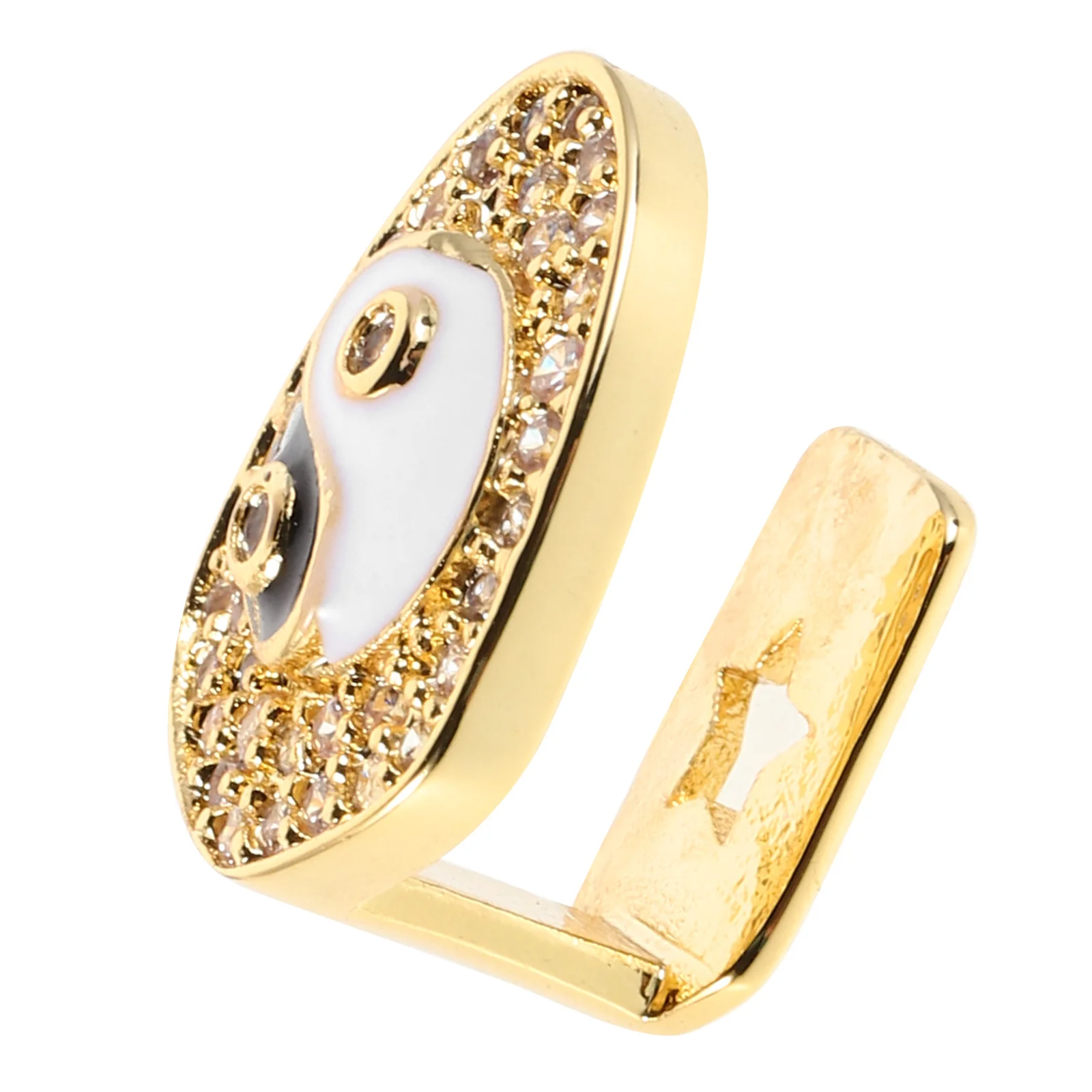 Gorro de dientes Bagua a la moda, colgante de cristal de cobre de Hip Hop, parrillas ostentosas dentales para hombres, joyería de disfraz de Cosplay brillante