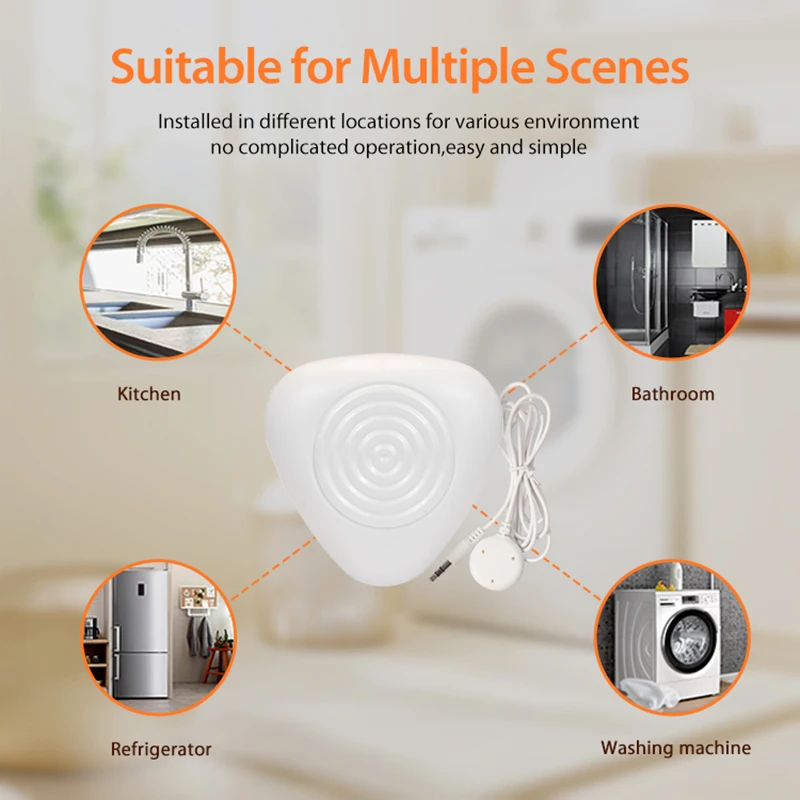 Tuya Zigbee Water Level Sensor Smart Water Leakage Alarm Detector Flood Alert Overflow Security Protection Work with Homekit