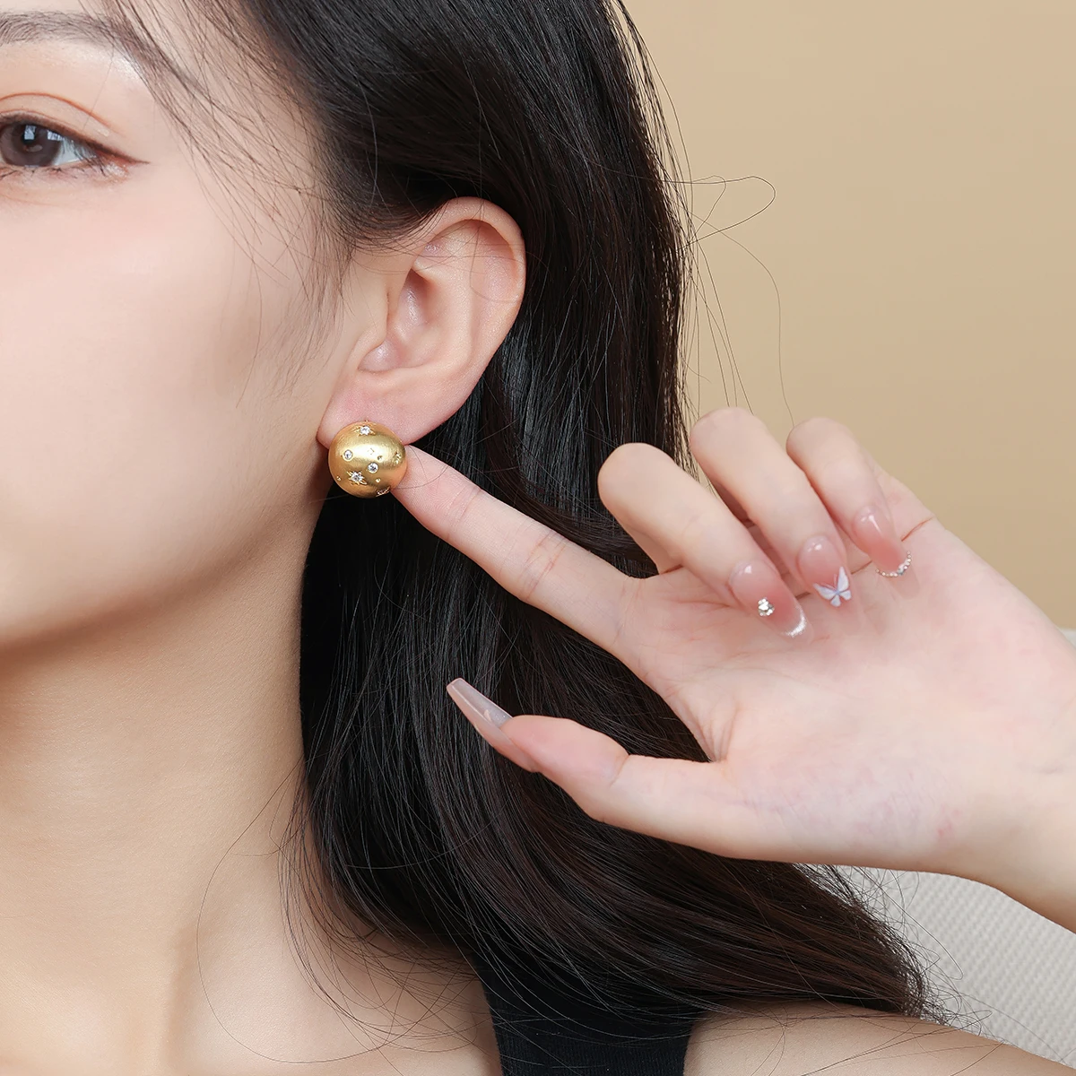 Small Niche Design Metal Semi-Circular Brushed Earrings 2024 Christmas Party Fashion Jewelry Unusual Ear Accessories For Women