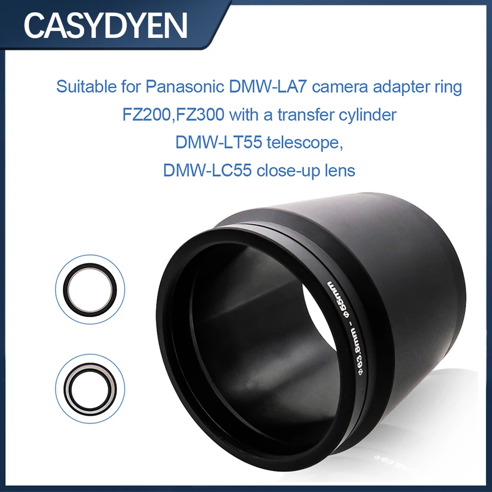 【中古】 望遠レンズ+チューブAdaptorバンドルfor Panasonic dmc-fz200 Panasonic dmc-fz200?K カメラレンズチューブレンズアダプター DMW-LA7 変換アダプター
