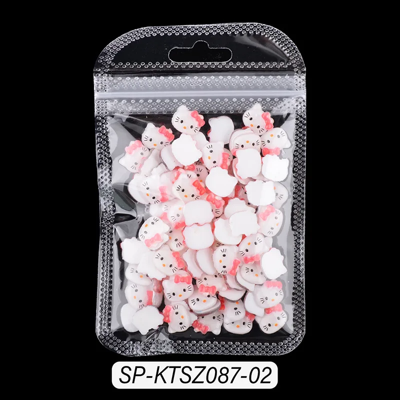 100Pcs Sanrioed Nail Charms Hello Kitty Design Nail Art Rhinestones Flatback Charms DIY Crafts Gems for Manicure Nails Decor