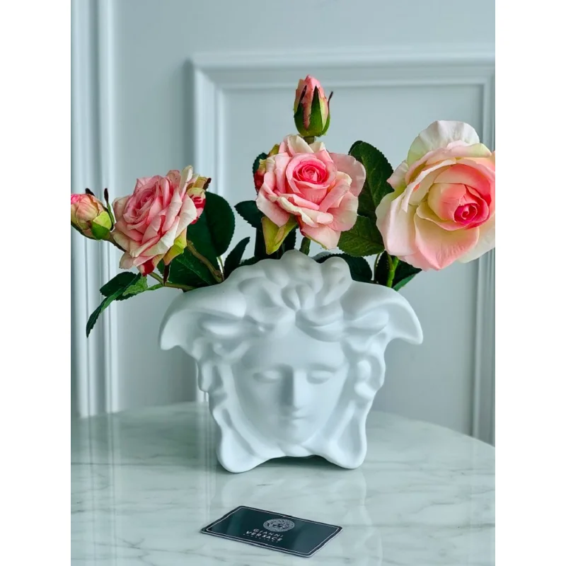 Modern Nordic Style Resin Vases and Flowers Three-dimensional Bedroom Office Living Room Entrance Porch Home Decoration Gifts