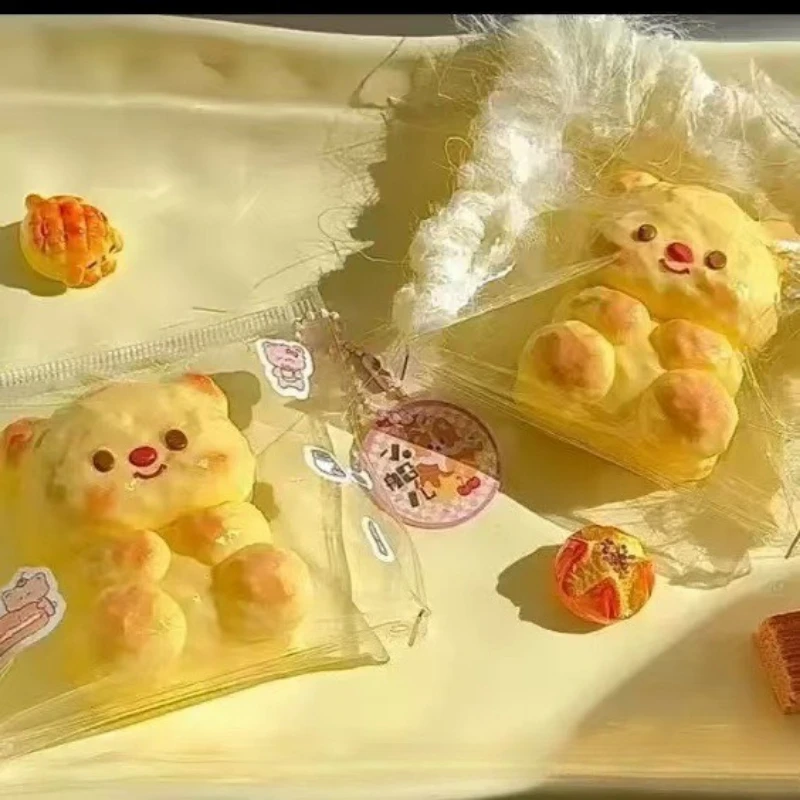 Cute Bread Crumbs Bear Squeeze Toy Portable Stress Reducing Toys Slow Rising Kawaii Squeeze Decompression Toy Gift Squishy Toys