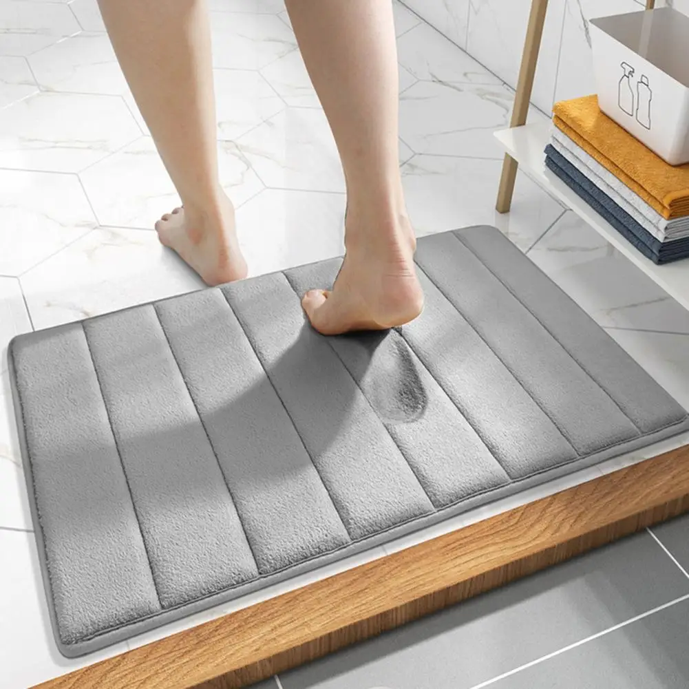 Tappeto da bagno in velluto corallo zerbino antiscivolo in Memory Foam per ingresso interno tappeto ad assorbimento d'acqua addensato per cucina in camera