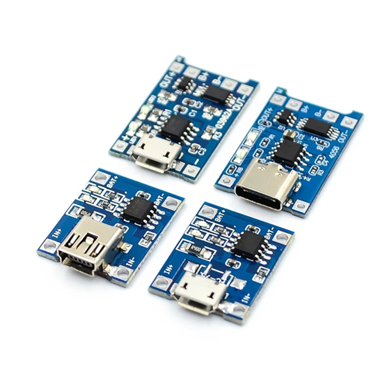 5pcs 5V 1A 18650 TP4056 Lithium Battery Charger Module Charging Board With Protection Dual Functions 1A Li-ion