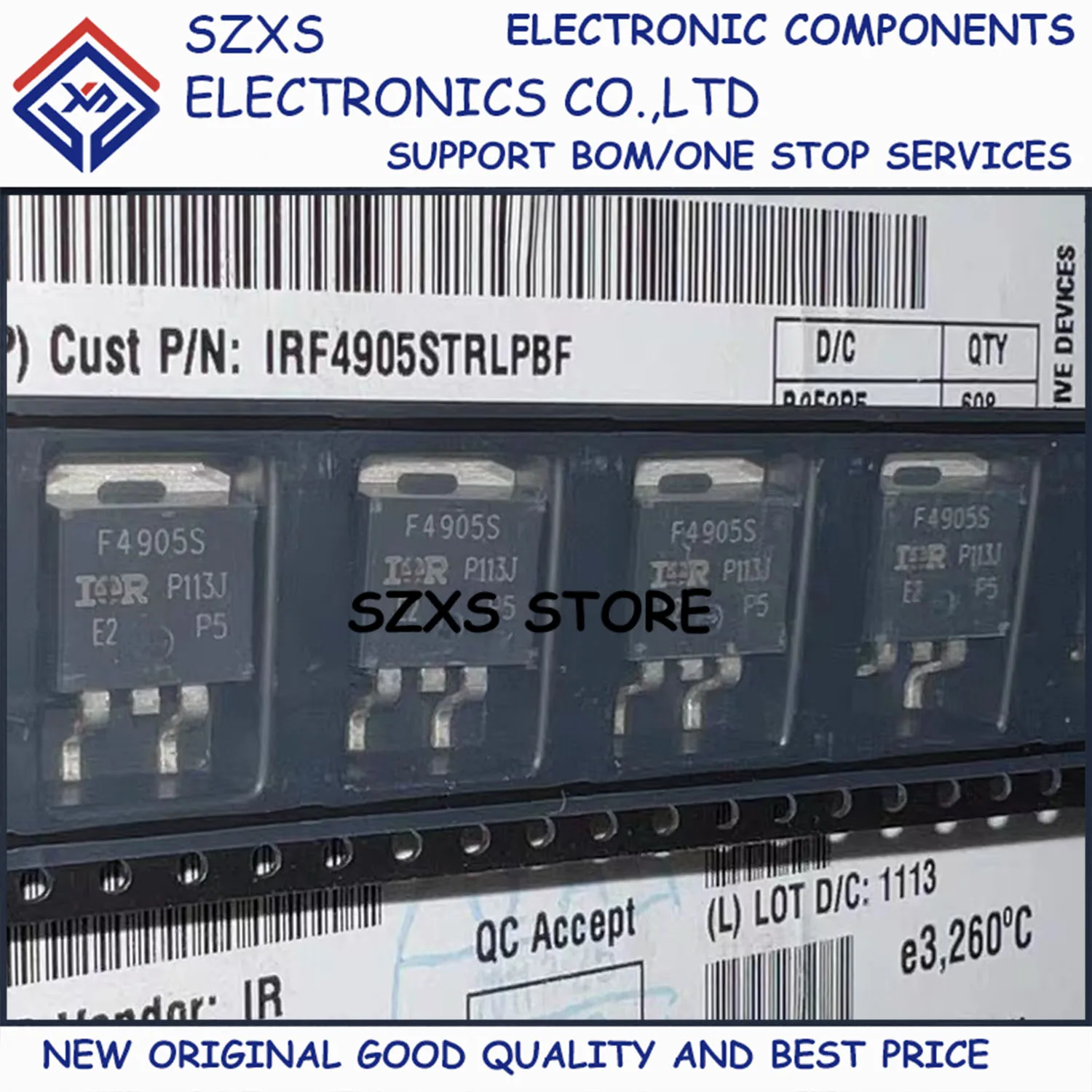 

New Original 10Pcs IRF4905S IRF4905STRLPBF TO-263 -55V -42A MOSFET Field Effect Transistor In Stock Good Quality