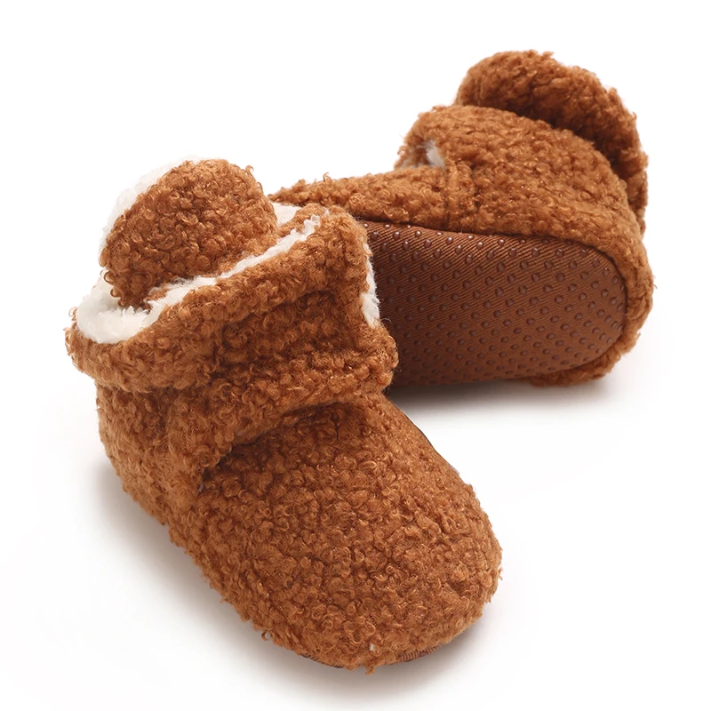 Calzini e scarpe da uomo d'avanguardia da 0-18 mesi Stivali da passeggio invernali per ragazzi e ragazze Stivali da bambino caldi morbidi e antiscivolo in cotone