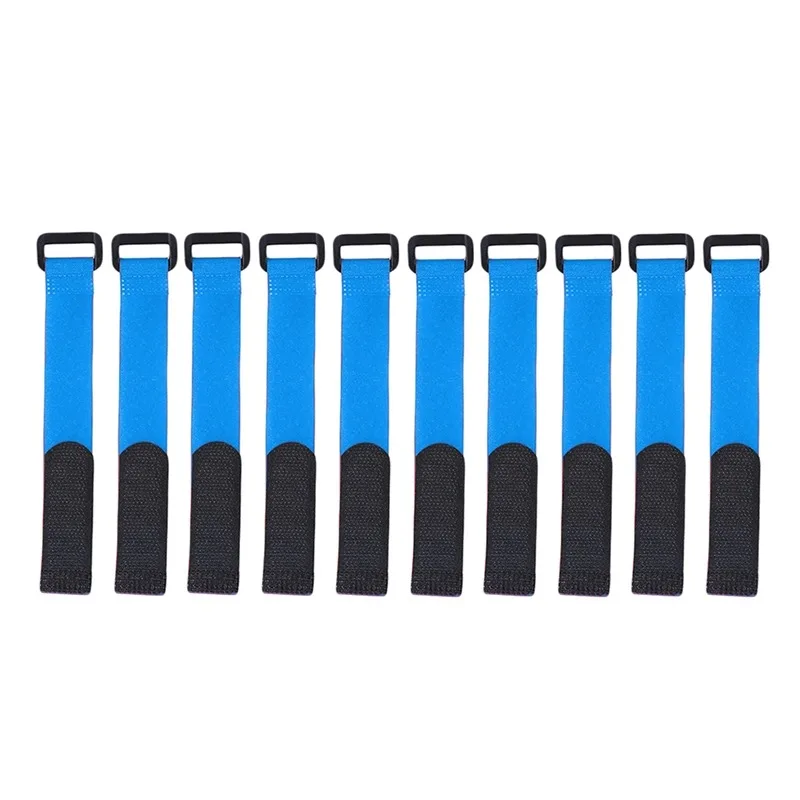 10 pz/set Cavo di Fascetta Cintura Riutilizzabile Canna Da Pesca Tie Holder Cinghia Bretelle di Fissaggio Gancio Anello Fisso Attrezzatura Scatola di Accessori