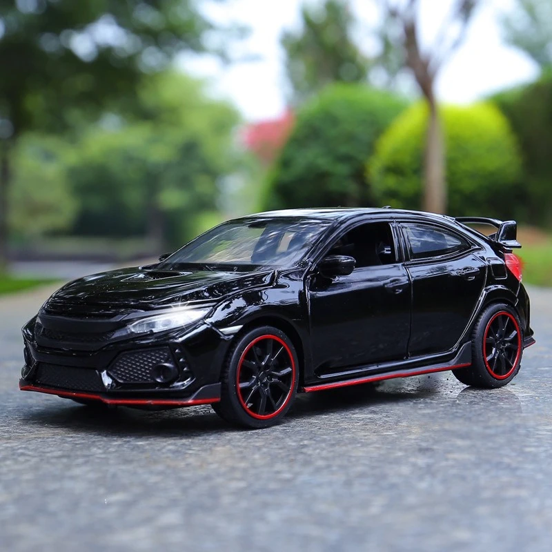 

1:32 CIVIC TYPE-R Diecasts Car Model Toy Vehicles Metal Model With Sound Light Advanced Car Model Collectibles