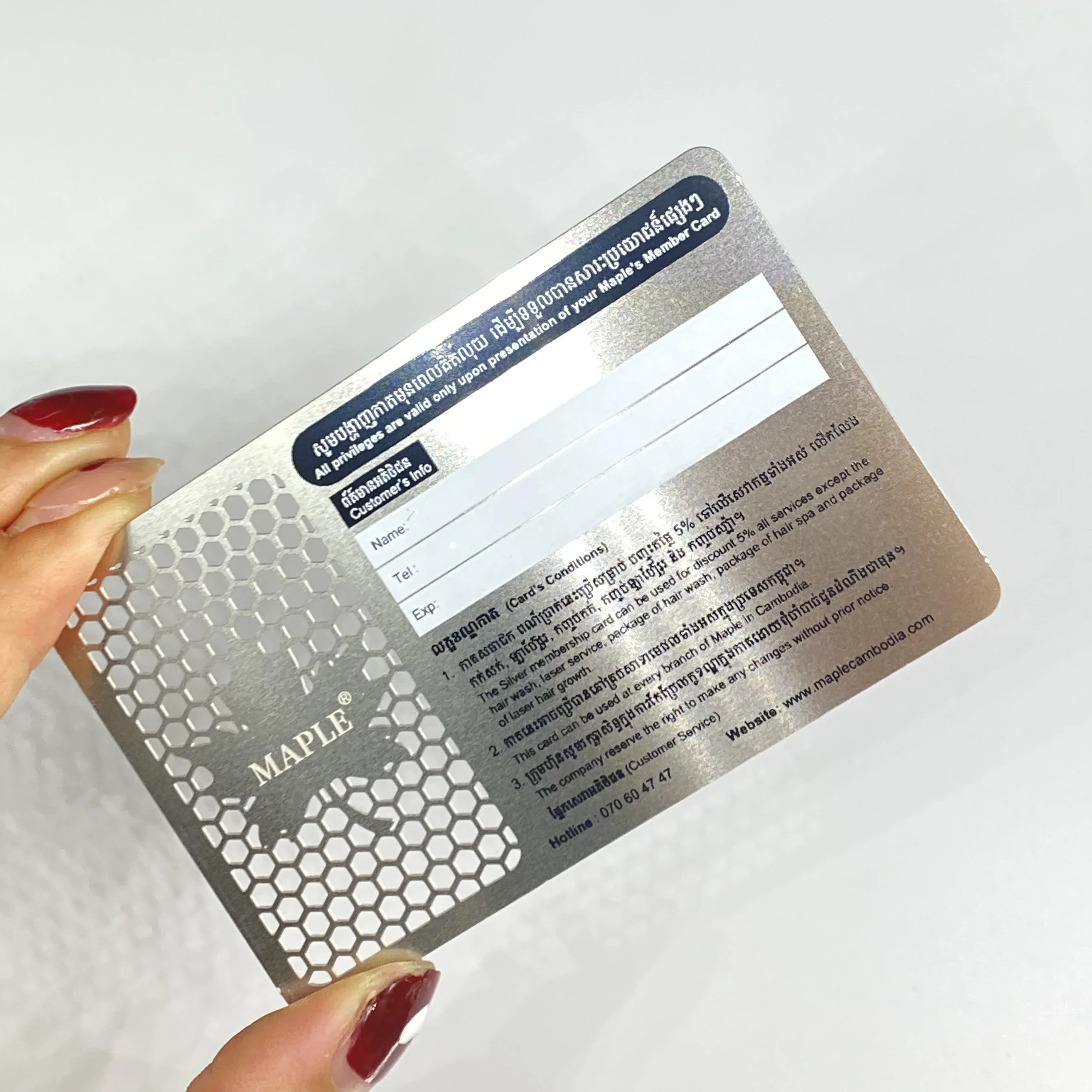 جديد وصول طباعة بطاقة الأعمال المعدنية الفضية