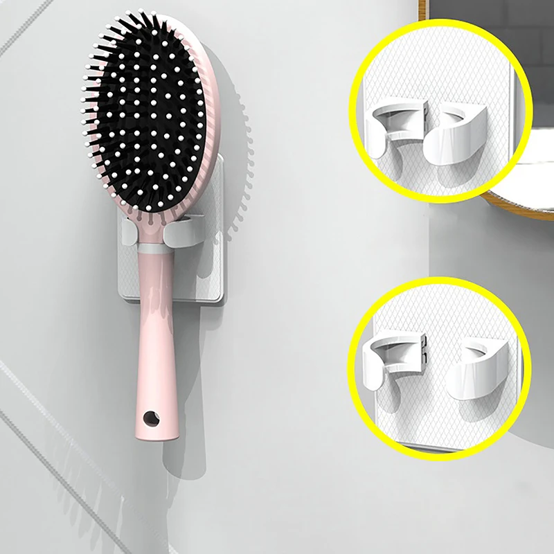 Comb Holder Bathroom Wall Hanging Comb Storage Rack Hair Clip Organizer Air Cushion Comb Holder Creative Plastic Comb Rack