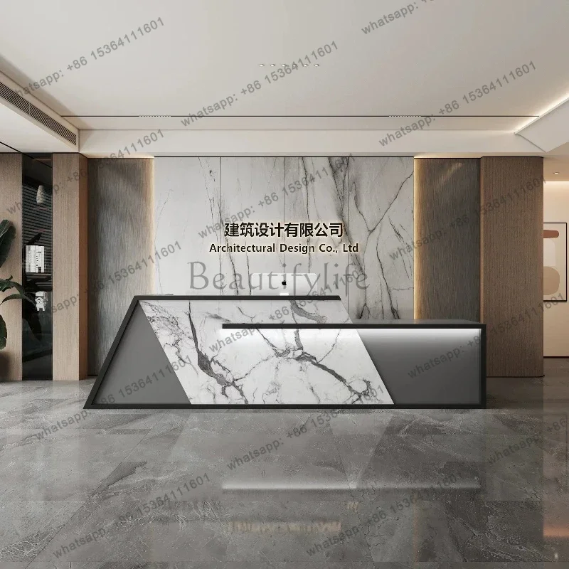 LSNordic High-end Clothing Store Cashier Desks Modern Design Cafe Company Reception Counter Commercial Office Furniture FYRD