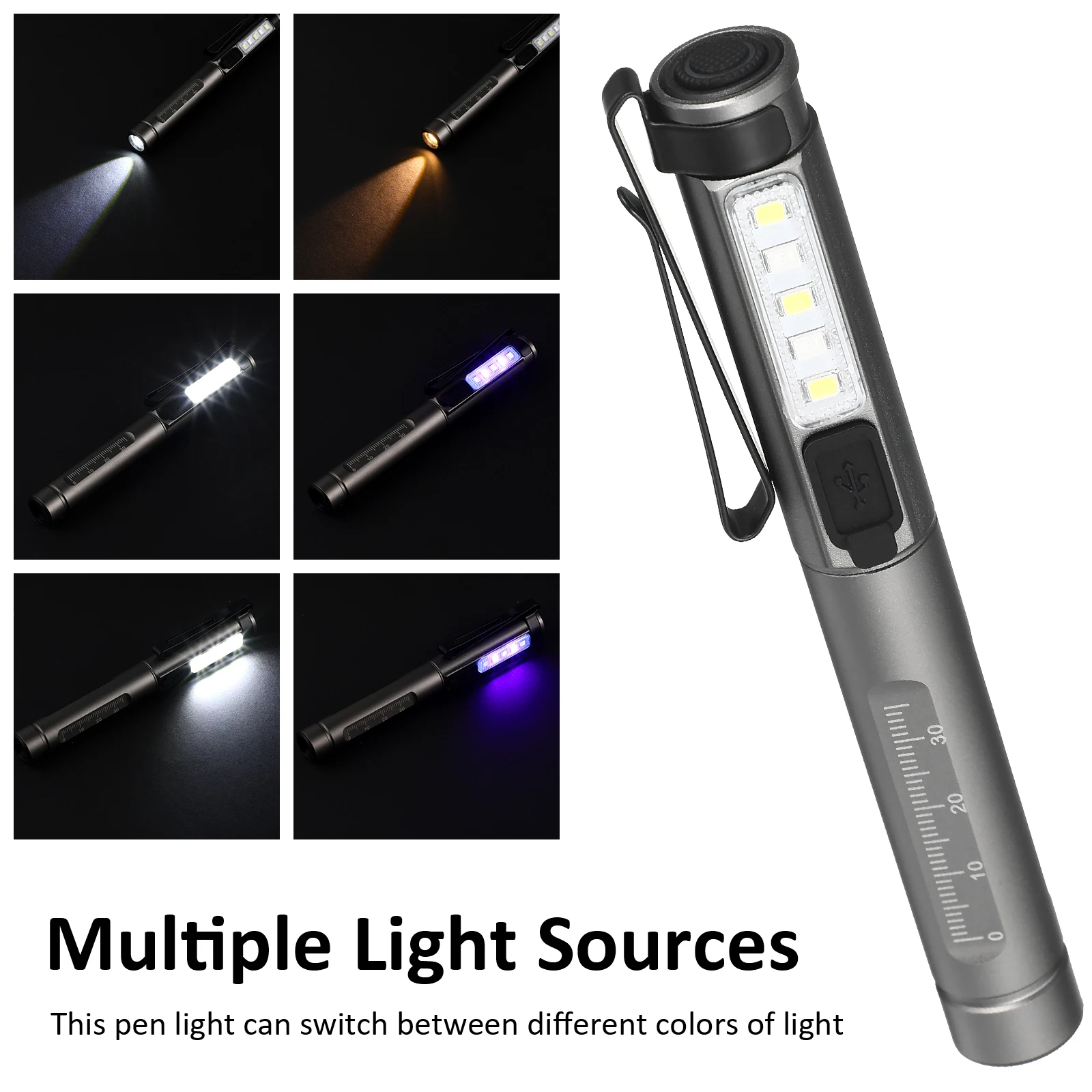 

【】Medical Flashlight Pen Light Rechargeable Multifunction Small Flashlight For Nurses Penlights Rechargeable Flashlights