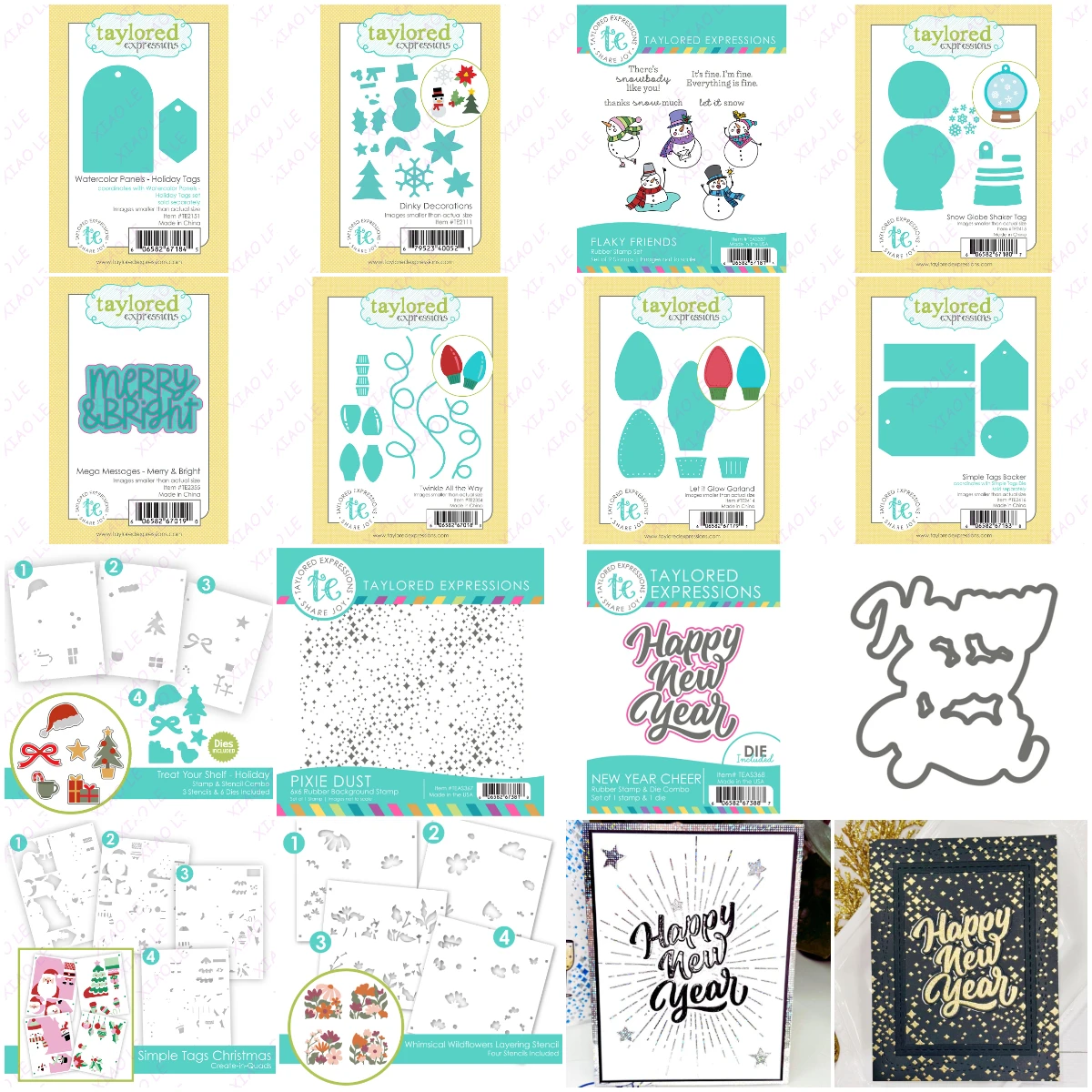 

2026 New Year Cheer Christmas Tree Metal Cutting Dies Stamps Stencils Scrapbook Paper Diary Decoration Card Handmade Embossing