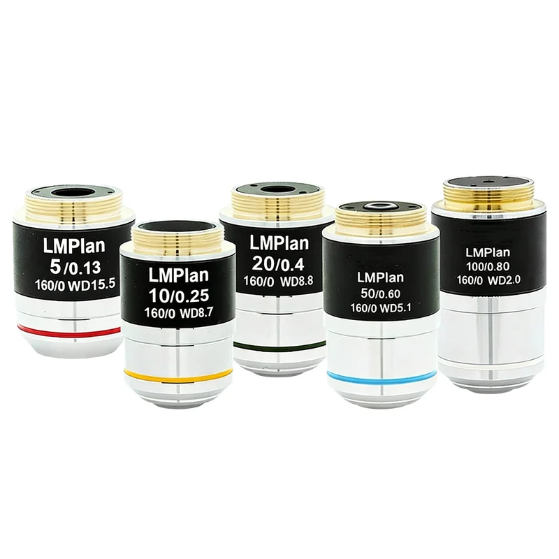Objectif achromatique à plan fini LMPlan 195 mm, filetage RMS 20,2 mm, multicouche, pour microscope métallurgique de laboratoire, vente chaude