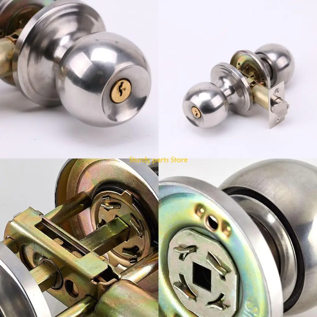 

97QC Высококачественные круглые дверные ручки из нержавеющей стали, внутренние круглые дверные ручки, входной проход, замок с